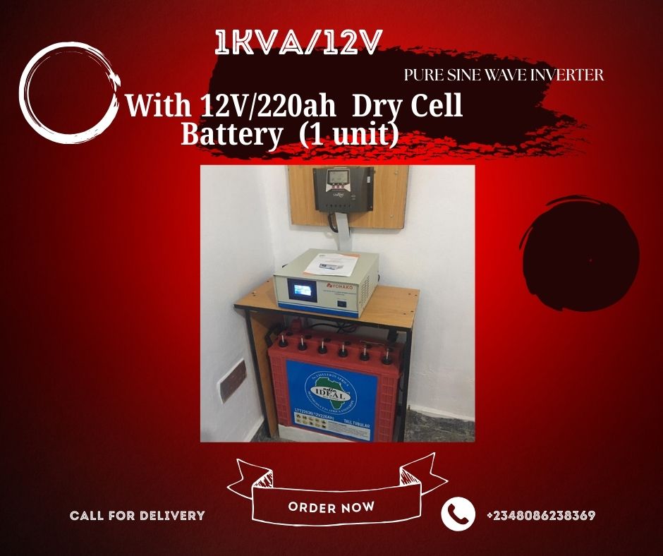 1KVA/12V Inverter Installation with one unit of dry cell battery and 2 units of 300watts canadian solar panels